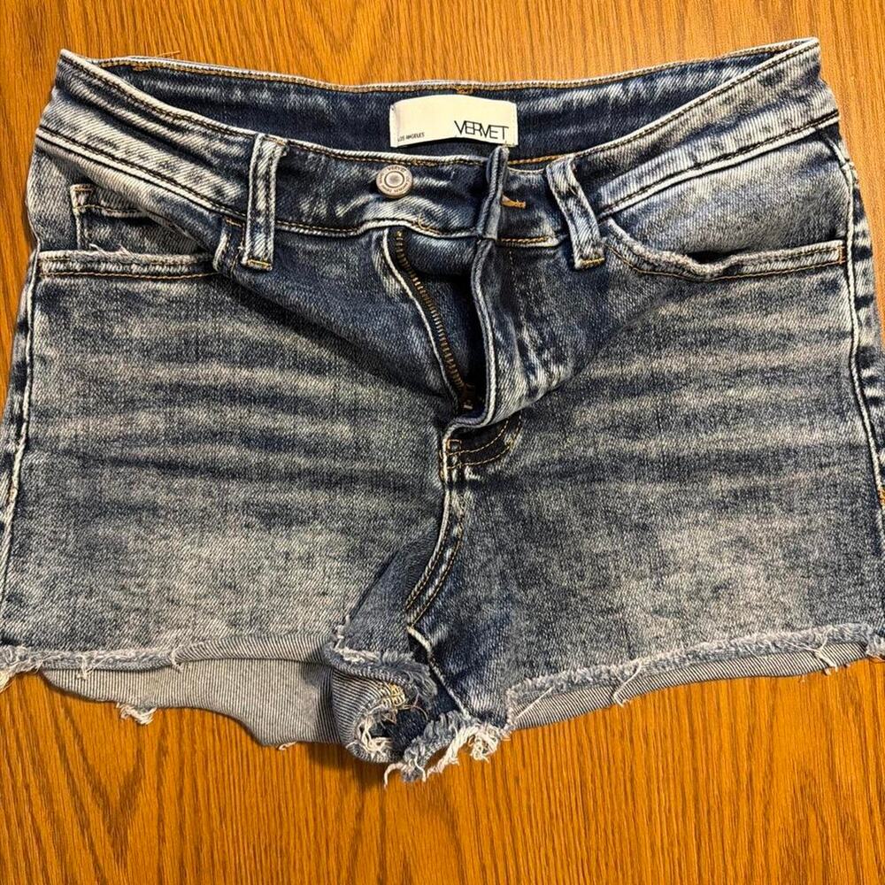 Vervet blue denim acid washed jean shorts Size Small